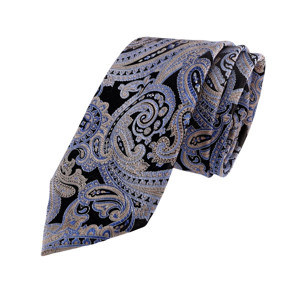 Pronto Uomo Platinum Tie Paisley Necktie Menswear Formal Event Party Gift